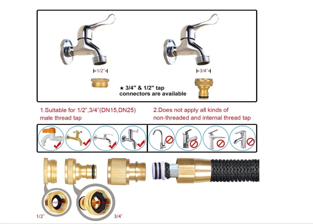 High quality hose 25FT-100 foot garden expandable plastic double 2 orders | Garden Hoses