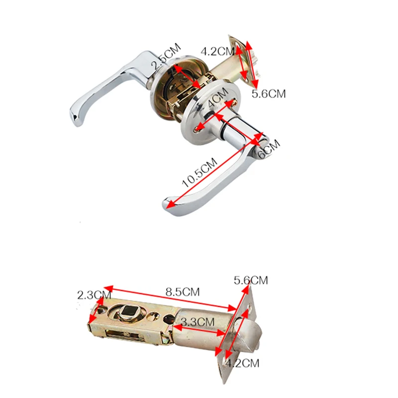 Замок с ручками для ванной комнаты ключами межкомнатной двери трубчатый замок
