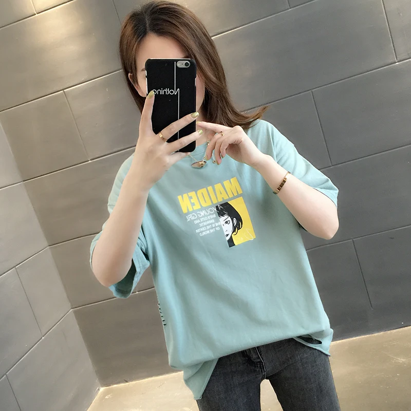 

Summer 2020 short red sleeve t shirt Women Top Garment