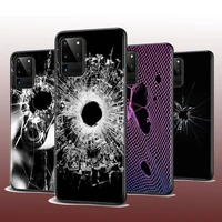 phone case trend art bullet hole for samsung galaxy s21 s20 fe ultra lite s10 5g s10e s9 s8 s7 s6 edge plus black tpu cover