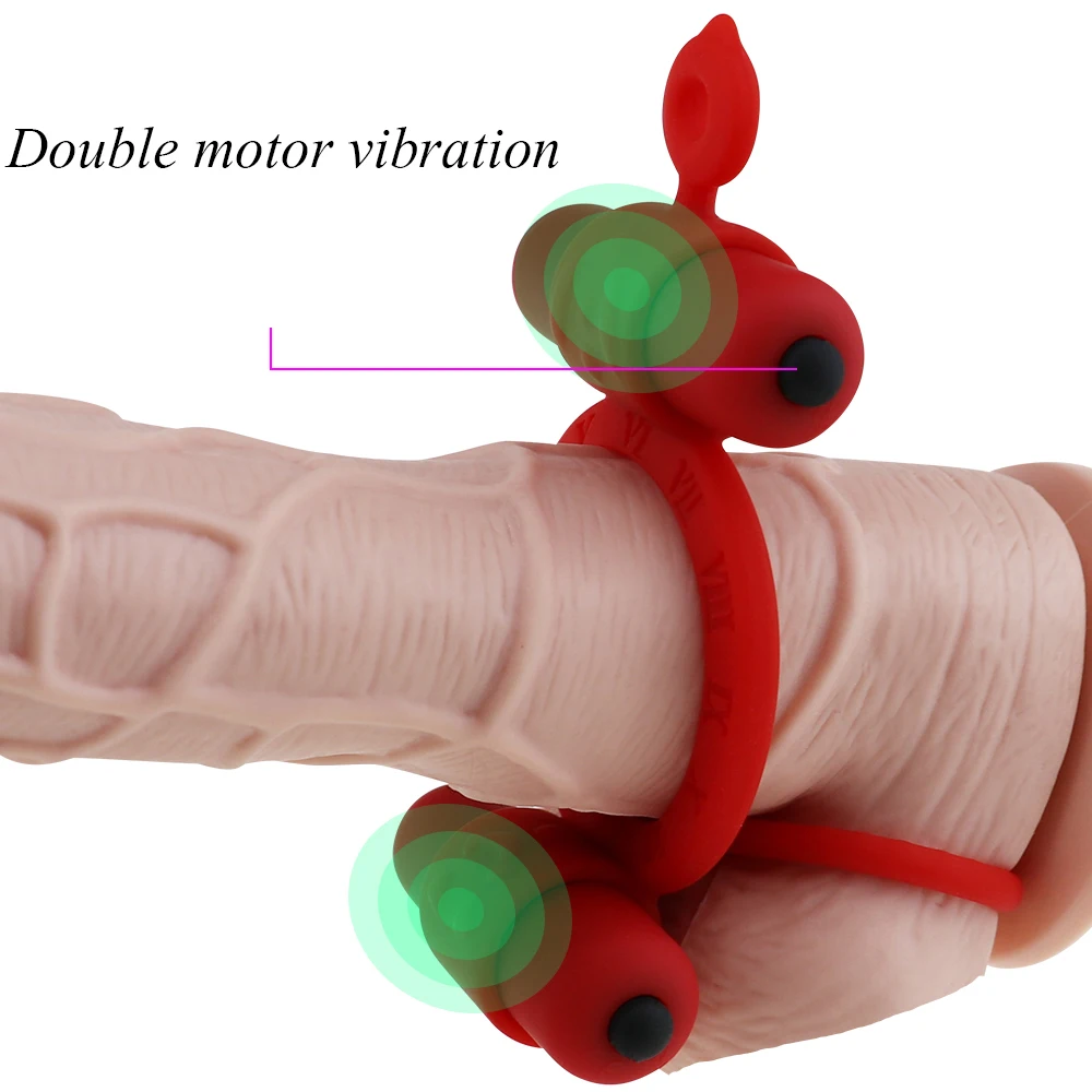 Кольцо на пенис с двумя пулями вибратор двойная вибрация мужское кольцо секс