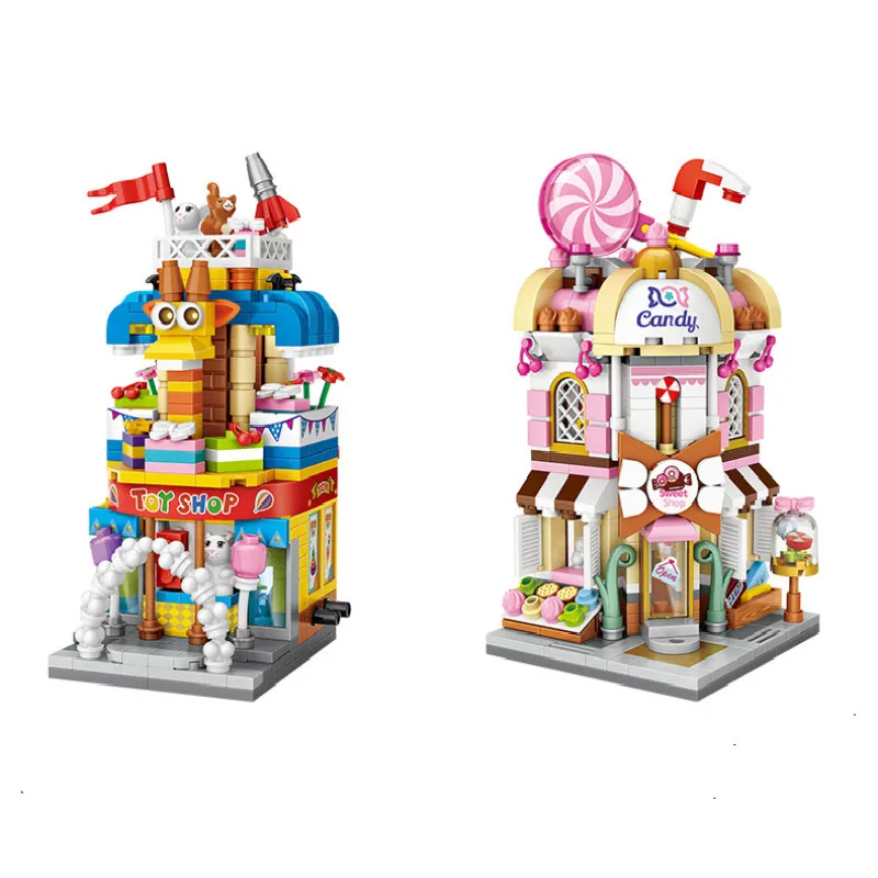 Лоз мини-блоки вид на город сцена Кофейня розничный магазин архитектурные модели