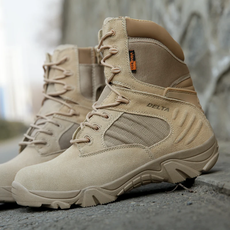 Мужские армейские ботинки из водонепроницаемой кожи тактические ботинки|boots