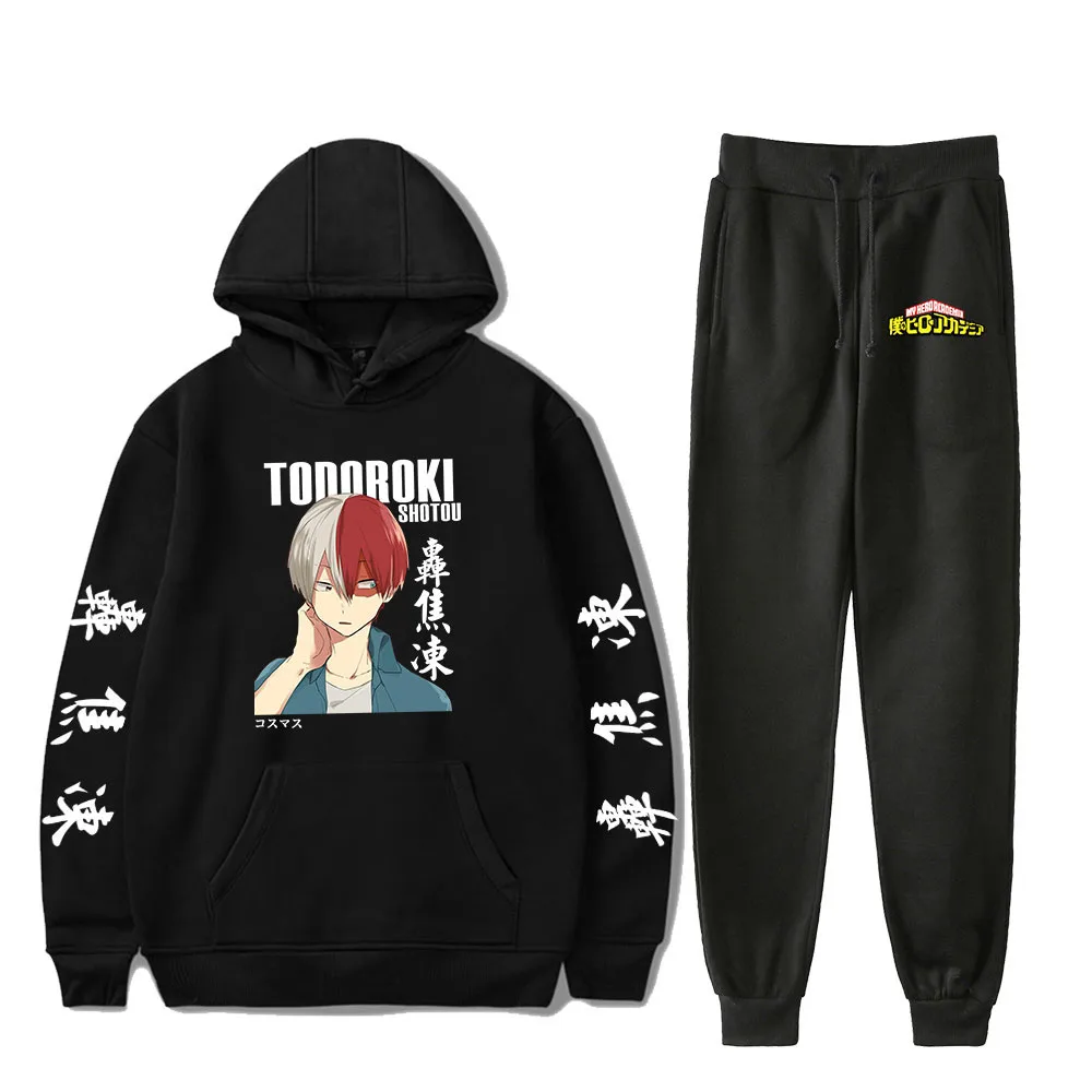

Sweatshirt Anime My Hero Academia Hoodie Two Piece Set Hoodie+Jogger Pant Harajuku Streetwear Clothes Boys/Girls Set