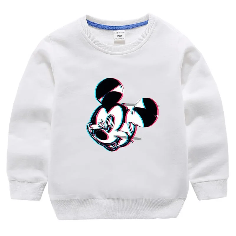 Girls Boy Sweatshirt Ulzzang Street Clothing Mickey Minnie Series Harajuku Print Sweater Harajuku Casual Sweatshirt - Цвет: 8