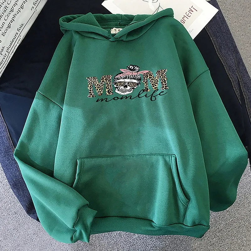 

Puimentiua Print Women Hooded Sweatshirt Autumn Winter Thick Wool Pullover Women's Clothes Female Hoodie Casual Harajuku Tops