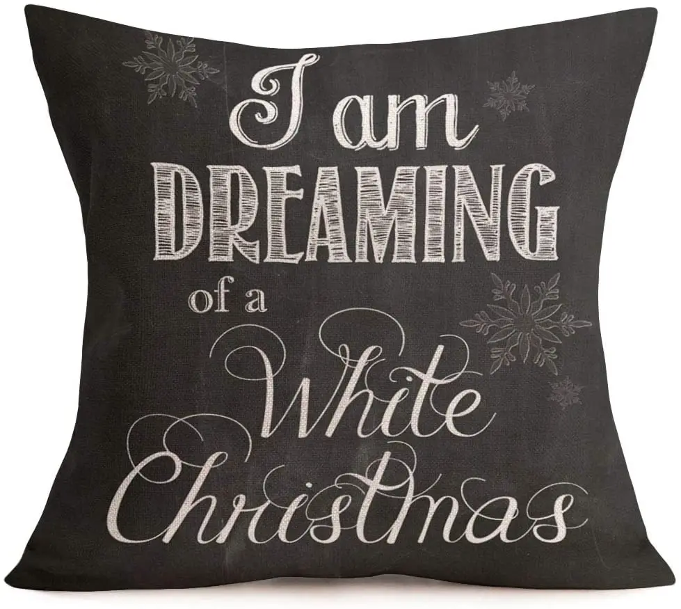 

Xmas Style Throw Pillow Covers Christmas Warm Quotes Cotton Linen Throw Pillow Cushion Cover Home Sofa Decorative Pillow Case