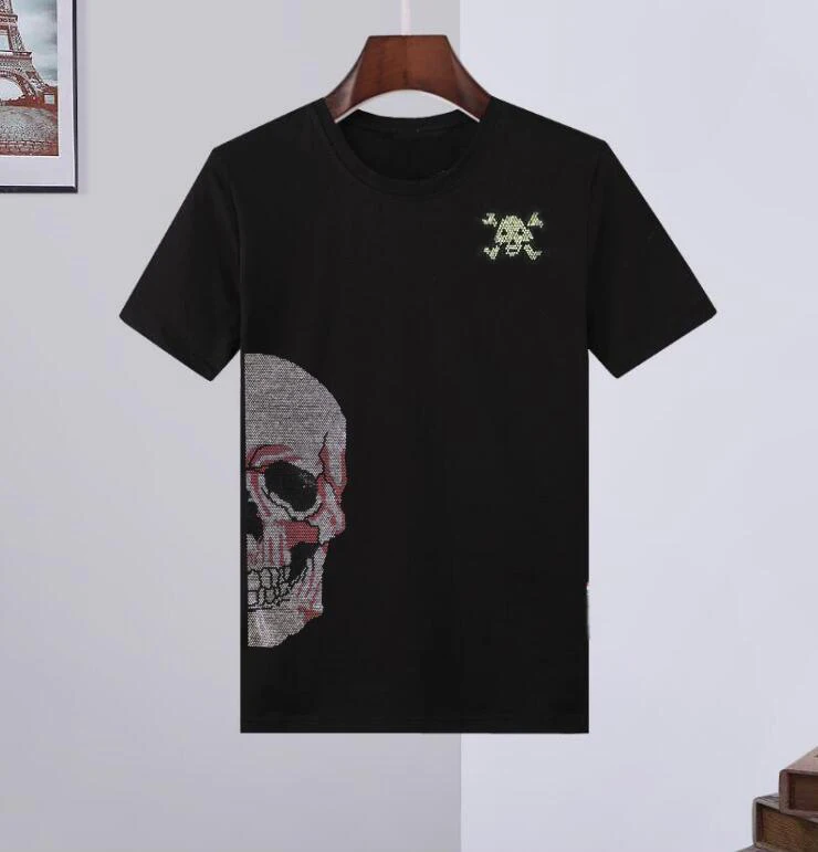 

Стразы дизайн большой размер 5XL хип-хоп футболка новые хлопковые Модные мужские футболки Прямая поставка