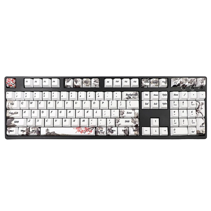 

Колпачки для клавиш Cherry Profile, 108 клавиш, непрозрачные колпачки для клавиш Cherry MX Switch, чернильная краска для механической клавиатуры