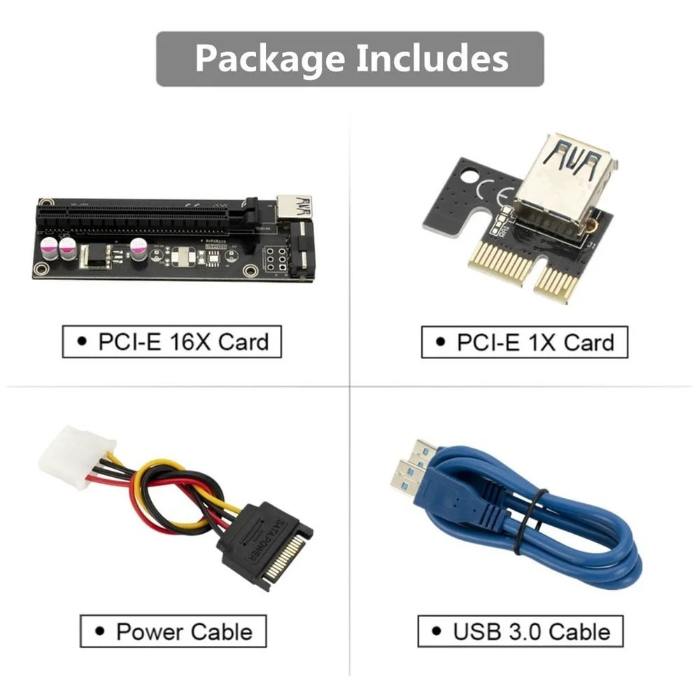 PzzPss VER006 PCI-E 1X до 16X Экспресс райзеры карта PcIe удлинитель адаптер SATA к 4-контактному