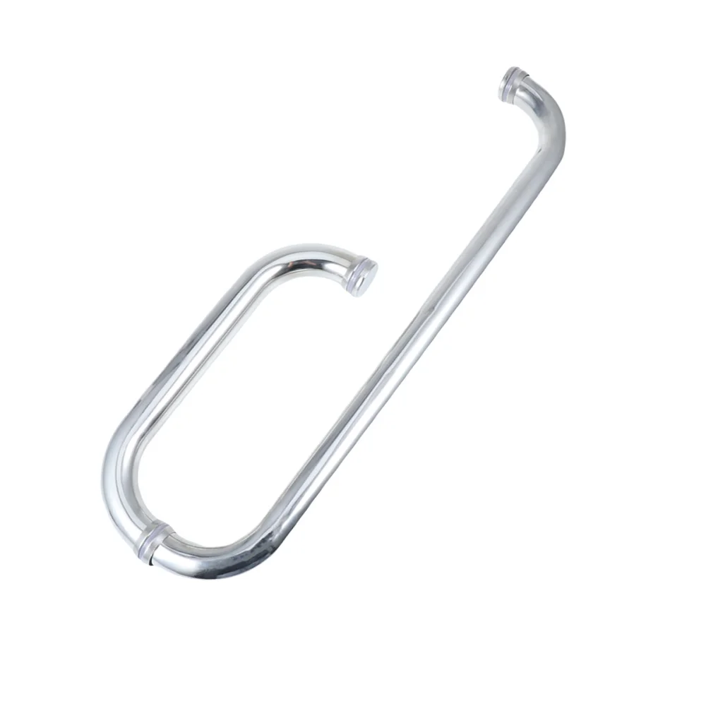 

Durable Stainless Steel Polish Shower Door Angle Handle Bathroom Glass Door Handle(Silver)