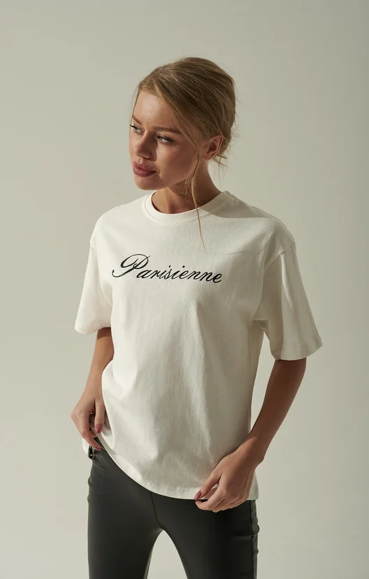 Французский стиль парижанская футболка с буквенным принтом летние женские