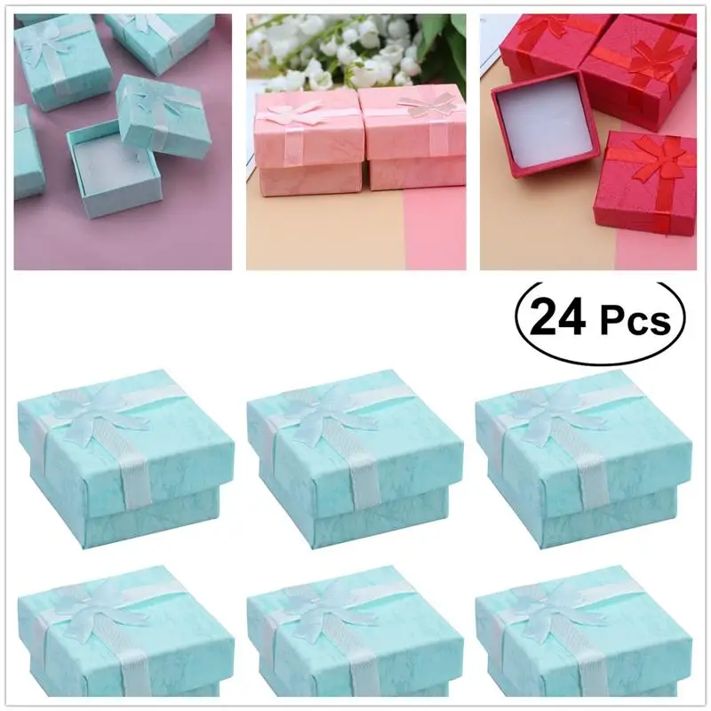 

24pcs Paper Jewelery Organizers Storage Gift Boxes For Earring Bracelet Necklace Candy Boxes For Wedding Gift Packing Storage