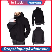 2 in 1 multi function kangaroo hooded dad mens sweater autumn and winter dressing pouch keep warm hoodie baby carrier coat