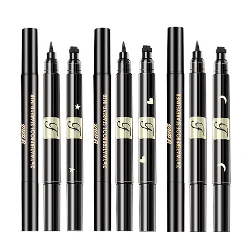 2 In1 Double Head Eyeliner Stamp Liquid Pencil Makeup Moon Star Heart Seal Pen Quick Drying Smooth TSLM2 |