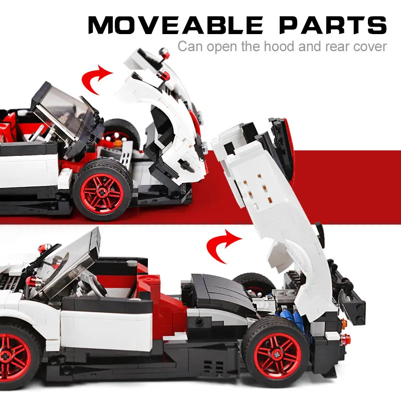 Креативные Игрушки Mould King высокотехнологичная модель машинки Paganis Zonda Five Roadster