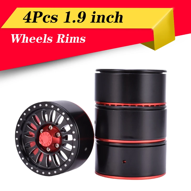 4 шт. 1 9 дюймов Hub бисером Алюминий колеса металлический обод для 1/10 осевой SCX10 Traxxas