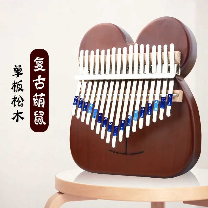 

17 клавиш Kalimba большой палец пианино милый розовый красное дерево музыкальный инструмент