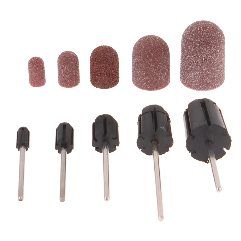 

1/5pcs/set Nail Sanding Caps Rubber Grip Pedicure Polishing Sand Block Electric Drill Accessories Bit Manicure Tools