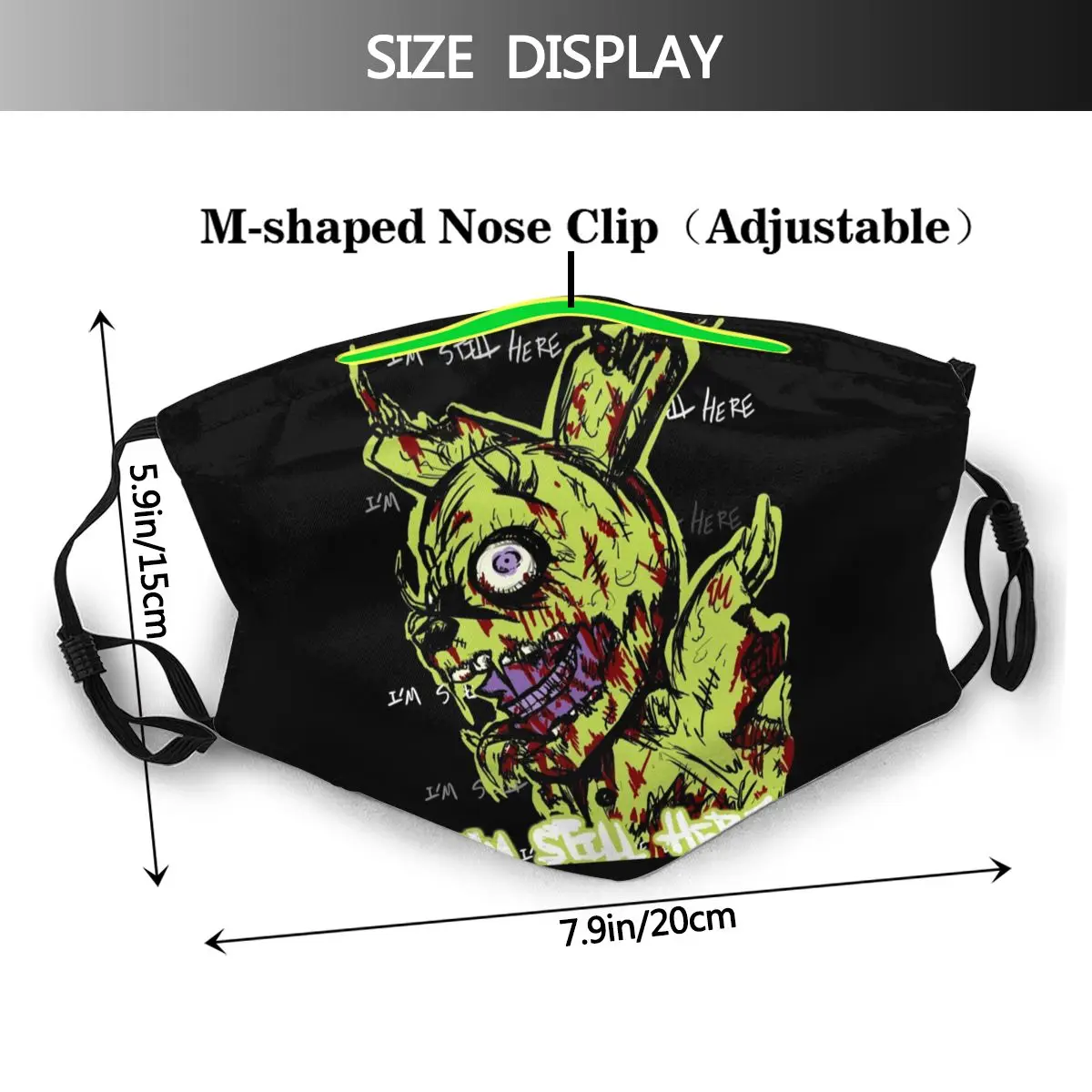 Springtrap рот маска для лица с рисунком персонажей из игры пять ночей в Фредди Springtrapped