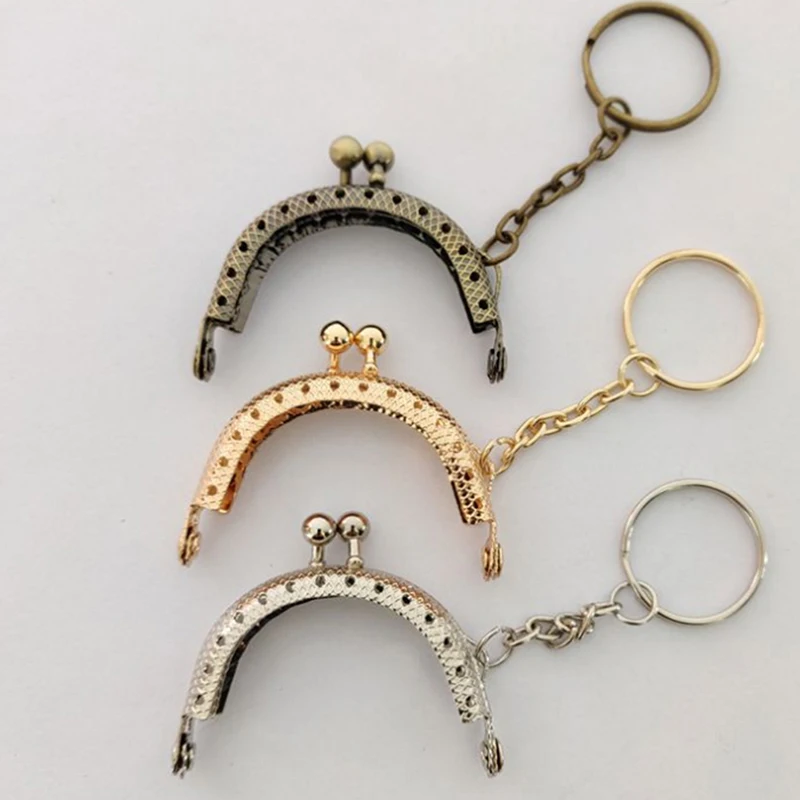 

2 Pieces Hot Coin DIY Metal Retro Purse Frame Kiss Clasp Lock For Clutch Bag Handbag Accessories Bronze Tone Bag Hardware