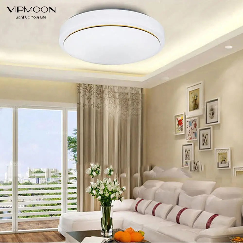 

VIPMOON Modern Design 12/18/24W LED Ceiling Light High Side Single Gold Round Top Lamp SMD 2835 Optical Lens For Home Hotel KTV