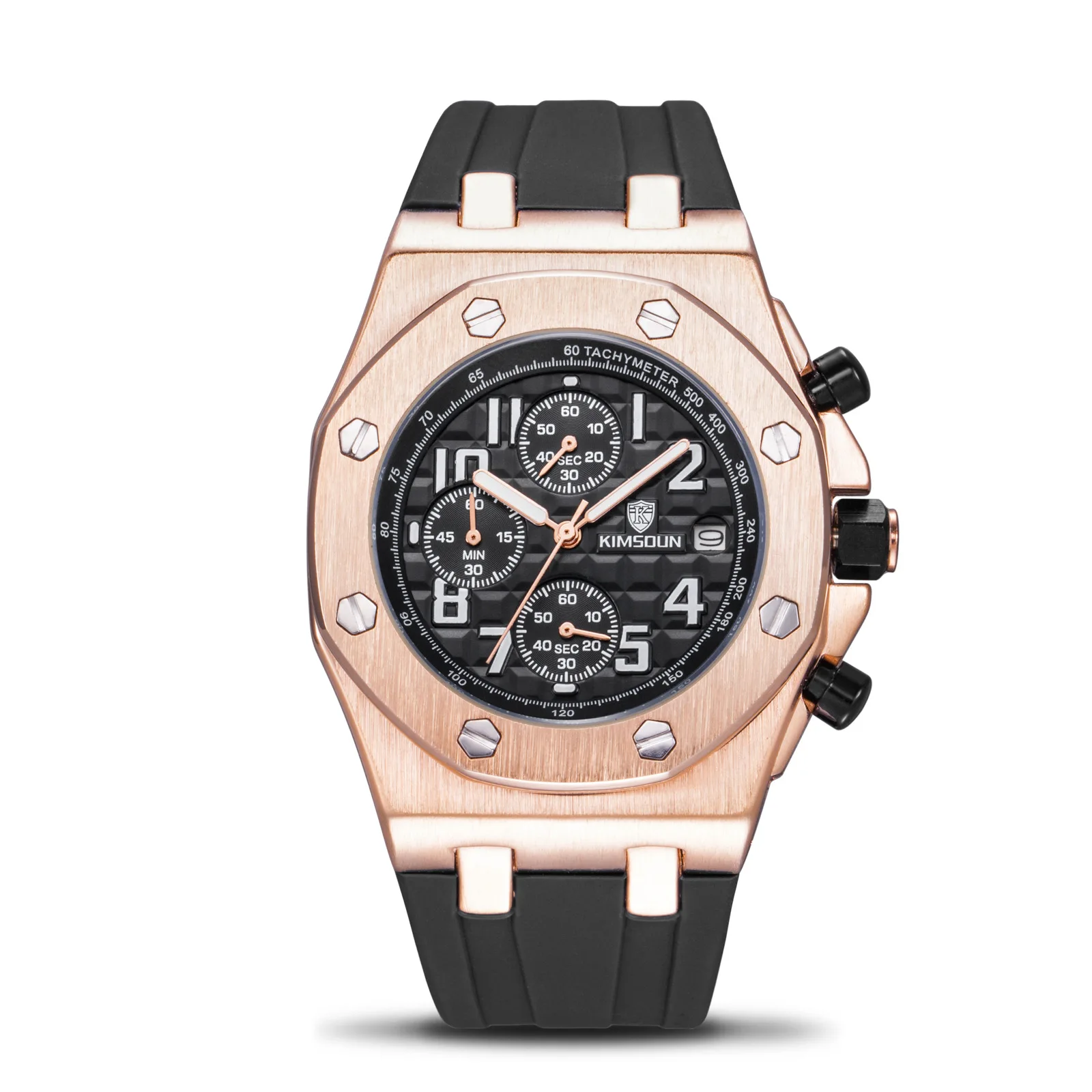 Switzerland Royal Rolexable Japan Miyota кварц модные часы мужские силиконовые три глаза многофункциональные водонепроницаемые reloj mujer - Цвет: Красный