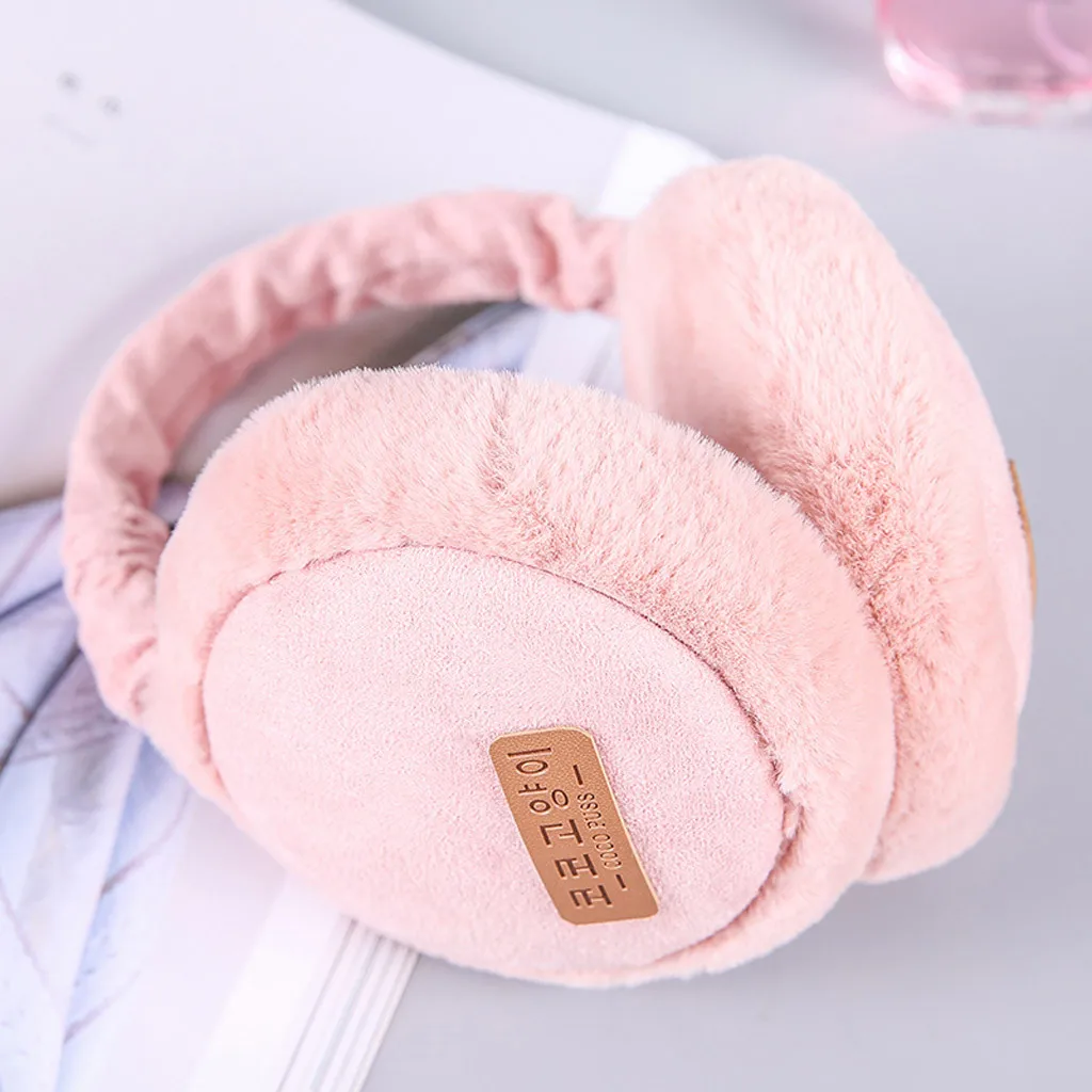 E Fashion Unisex Winter Earmuffs Women Men Lovers Ear Warmer Plush Plain Teenage Student Mother Girl Ear Muffs Earflap Earmuffs&B - Цвет: E