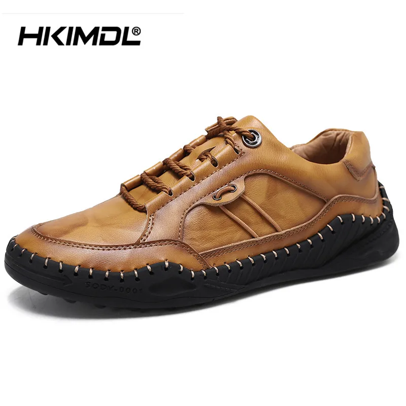 HKIMDL/мужская повседневная обувь Летняя дышащая кожаная мужская классическая