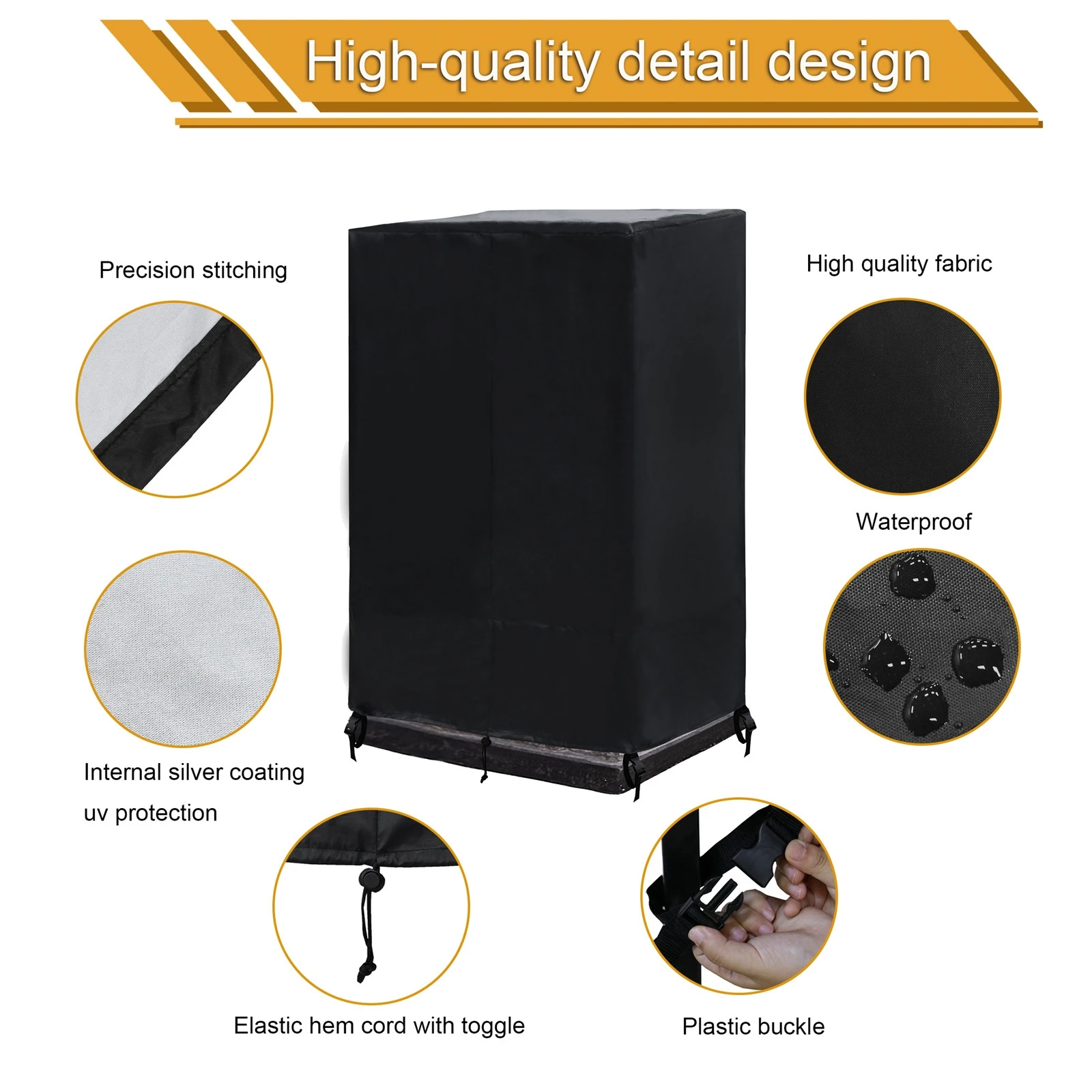 Cubierta de rejilla para le&ntilde;a a prueba de polvo y humedad, cubierta de limpieza impermeable para jard&iacute;n, lluvia y nieve, 55x55x89cm-4