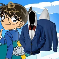 anime detective conan cosplay costumes hoodie sweatshirt zipper hoodies sweatshirts men boys conan clothes jackets tops