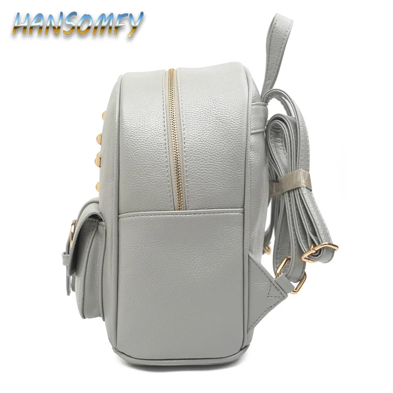 Женский кожаный рюкзак с заклепками модные школьные ранцы для девочек