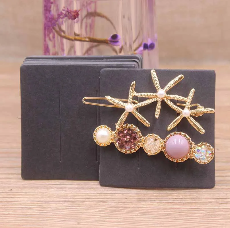 50 шт. Квадратная форма белая Ювелирная посылка клип-карта для волос крафт пустая