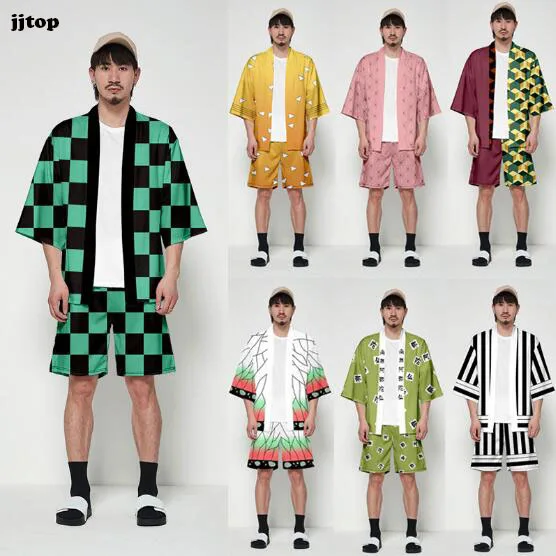 Кимоно из японского аниме Demon Slayer Kimetsu no Yaiba Haori Yukata для косплея женщин и мужчин