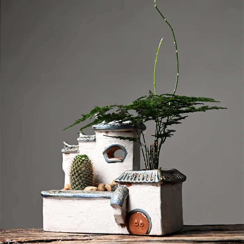 Китайский креативный смоляный цветочный горшок Настольный суккулентный