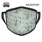 Непродуваемая Спортивная маска для рта Doggone It, собака, пудель, шелушка, бордюрная бабочка, колли, басет, хаунд, скнаузер, кости, мяч, синий