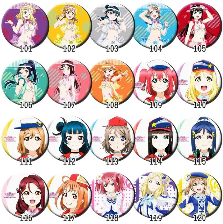 1 шт. 58 мм LoveLive Sunshine Aqours Takami Chika Sakurauchi Riko шпильки круглые значки|Броши| |