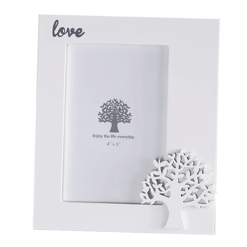 

White Photo Frame Wedding Nordic Wooden Picture Frame Creative 6 Inch Kids Family Marco De Fotos Desktop Ornaments ED50XK