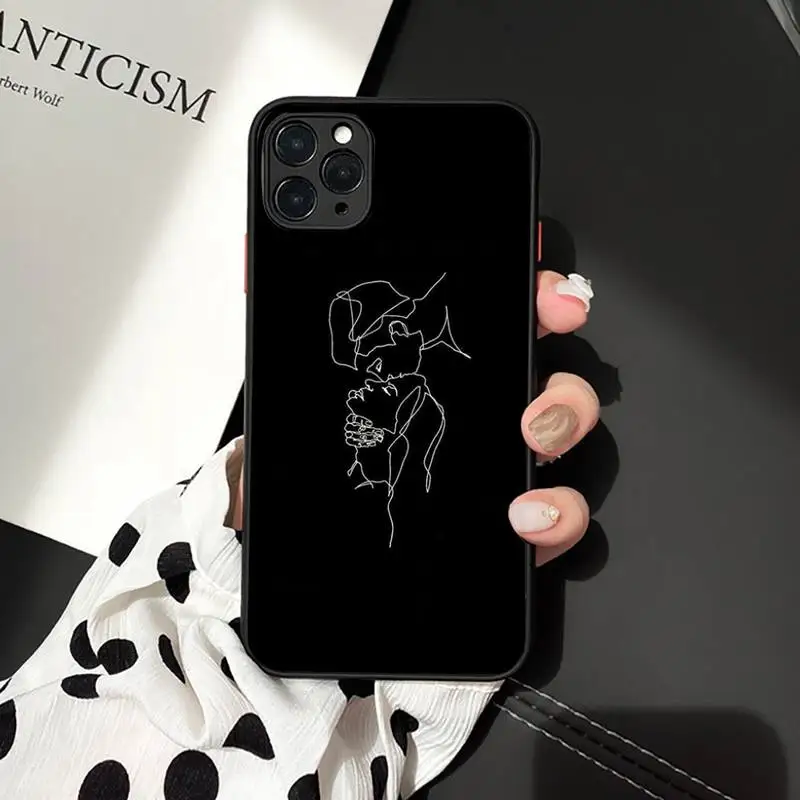 

Minimalist style Series Twerk It Sexy Line Phone Case Matte Transparent for iPhone 7 8 11 12 s mini pro X XS XR MAX Plus cover