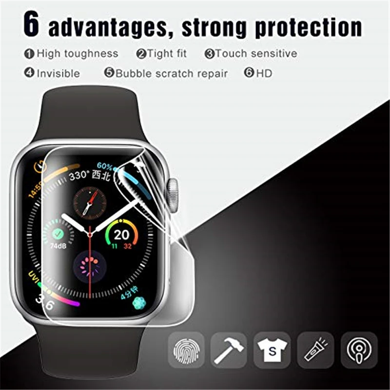 Гидрогелевая защитная пленка 9D для Iwatch Apple Watch Series 2 3 4 5 40 42 44 мм полное покрытие без