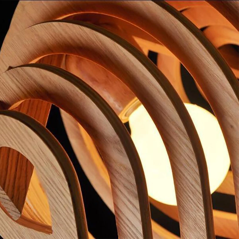

Nordic Pastoral Design Hanging Lights E27 110V 220V LED Retro Simplicity Wooden Pendant Lamp for Restaurant Bedroom Living Room