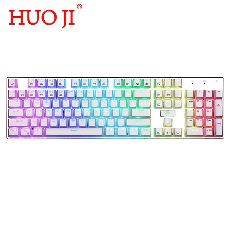 

HUO JI E-YOOSO Z-88 RGB Mechanical Gaming Keyboard RGB Backlit Blue Switch Tactile Clicky Waterproof 104 Keys Anti Ghosting