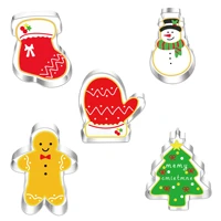 5 pc set christmas cookie molds stainless steel cute animal shape biscuits baking mold fondant pastry decorating tools
