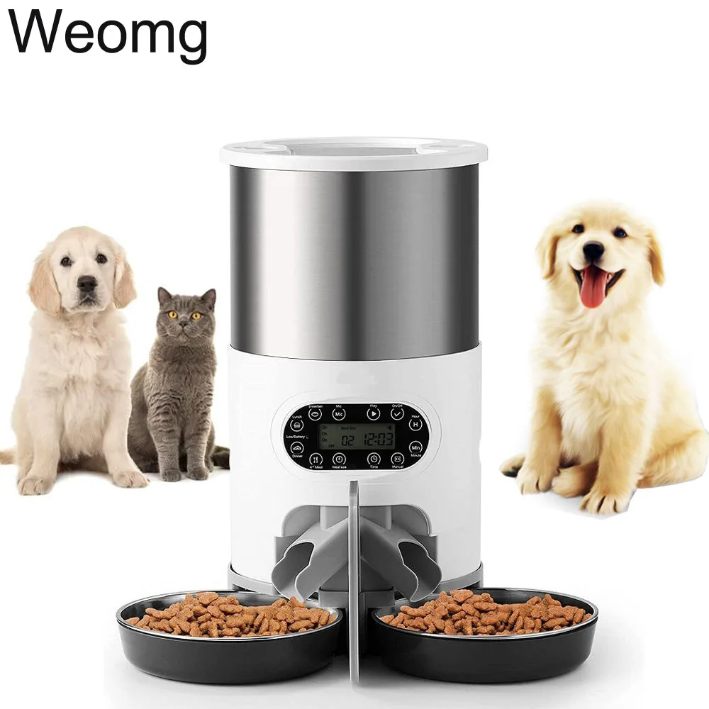 

4.5L Double Meal Automatica Pet Feeder Smart Dispenser For Dogs Cats Auto Feeding Pet Food Manual Feeder Bowl Pet Supplier