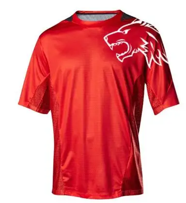 2021 красные мужские трикотажные изделия для мотокросса с коротким рукавом езды на