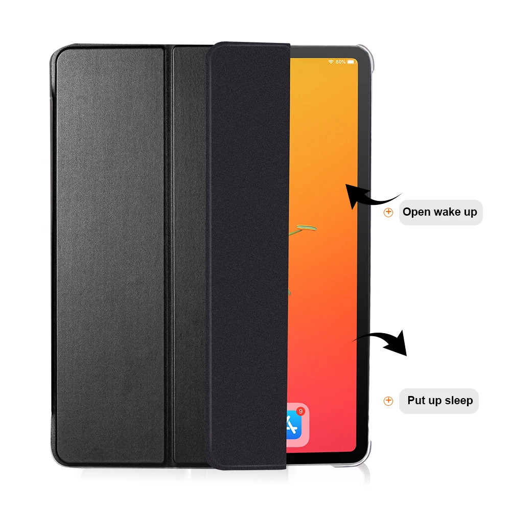 Case For iPad Pro 12 9 2018 2020 3th 4th Gen PU Leather Smart Cover 12.9 PC Hard Transparent Back Tablet | Компьютеры и офис