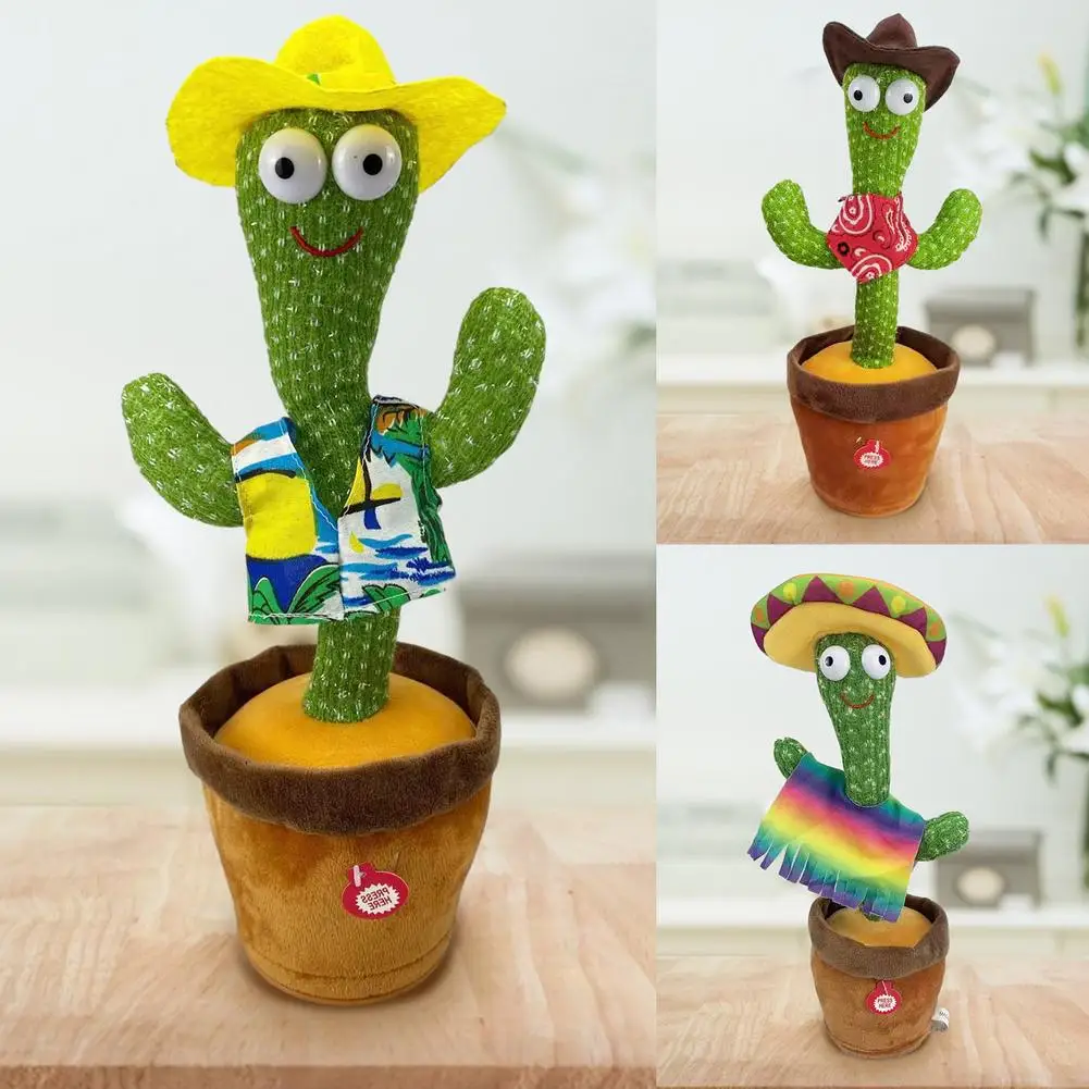 

Dancing Cactus Plush Toy Singing 120 English Songs Electronic Shake Soft Plush Doll Luminous Cactus Toys For Kids