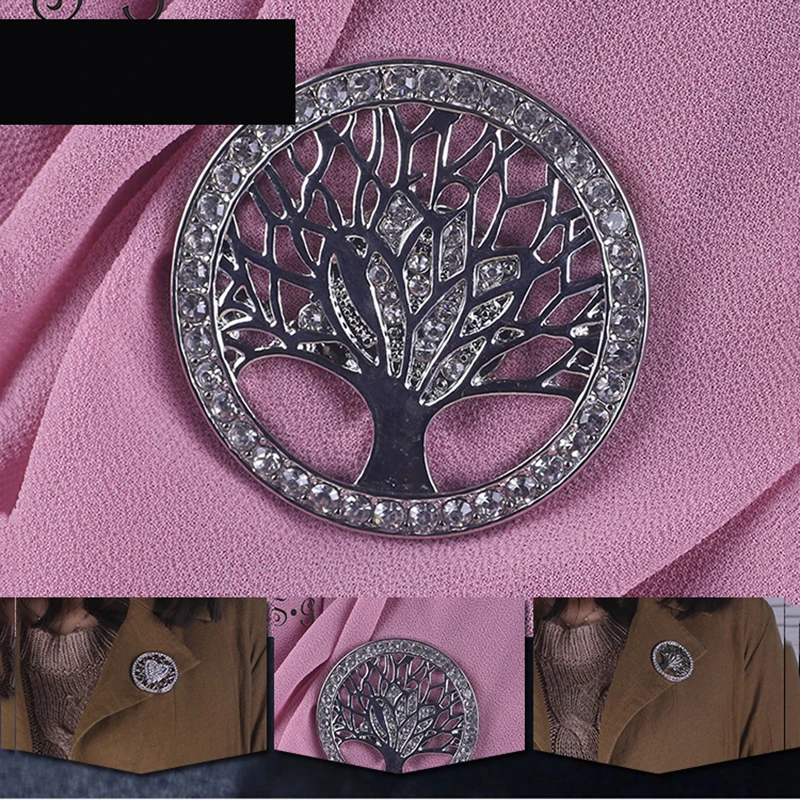 

Muslim style ladies fashion temperament big magnet simple round brooch clothing collar turban accessories brooch new