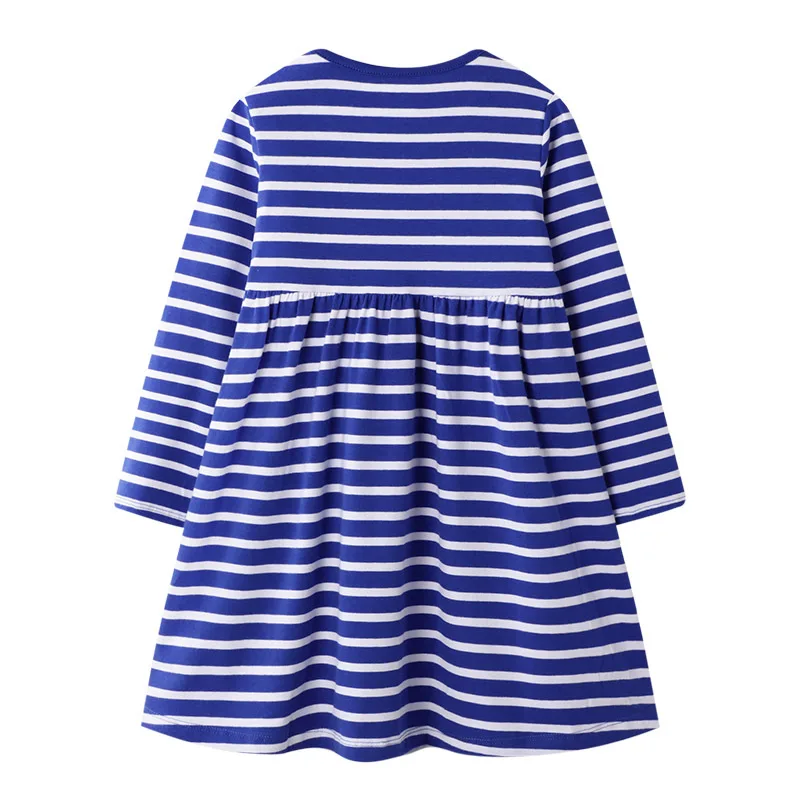 

New Girls Dress Applique Long Sleeve Princess Dress Children Fox Elephant Costume Kids Party Dresses Baby Girls Clothes