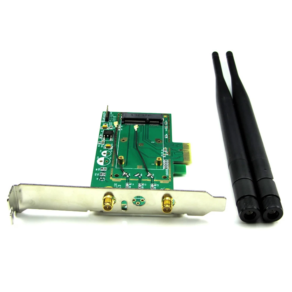 Беспроводная карта Wi-Fi Mini PCI-E Express на адаптер с 2 антеннами внешняя сетевая ПК Bluetooth